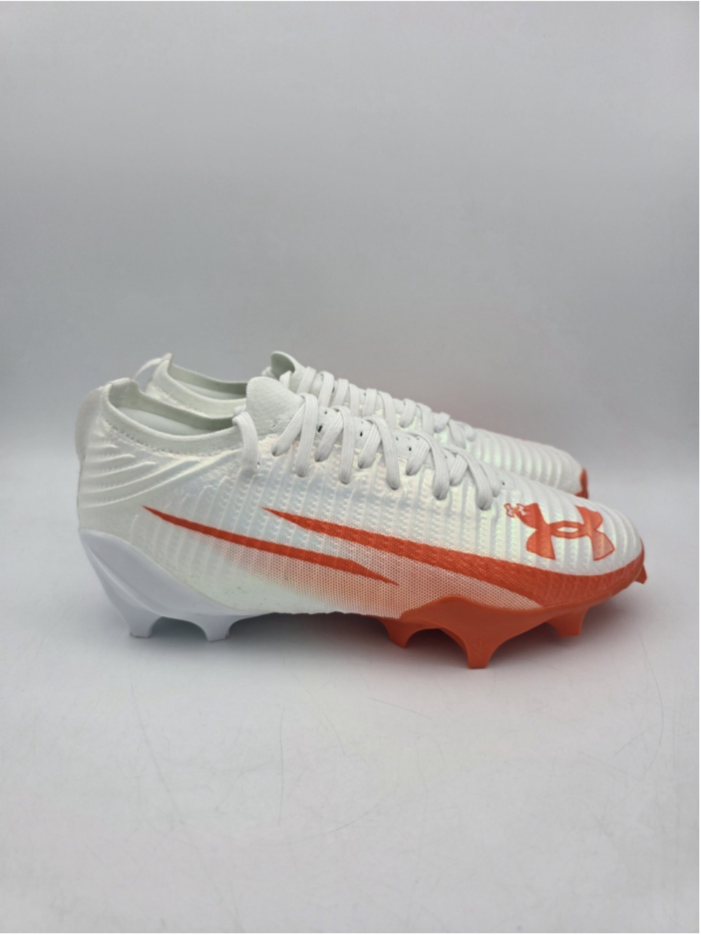 Under Armour Blur Pro White Team Orange Mens Football Cleats Sz 8 3028220-109